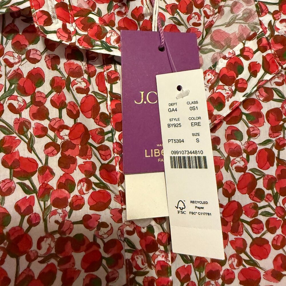 WOmens jcrew white red flower dress STYLE BY925 size S - Picture 2 of 5